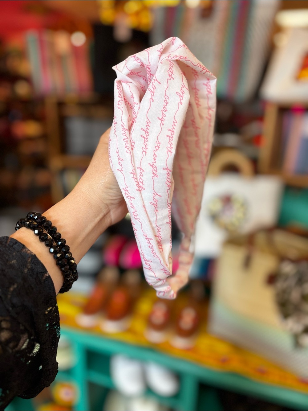 Pink Script Twist Headband — Women’s Hair Accessory